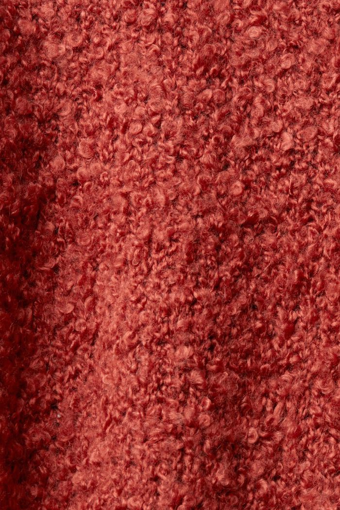 Villasekoiteneulepusero V-pääntiellä, TERRACOTTA, detail image number 4