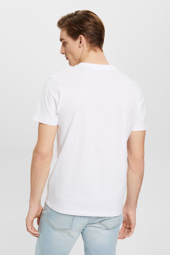 V-aukkoinen T-paita puuvillaa, slim fit -malli, WHITE, detail image number 3