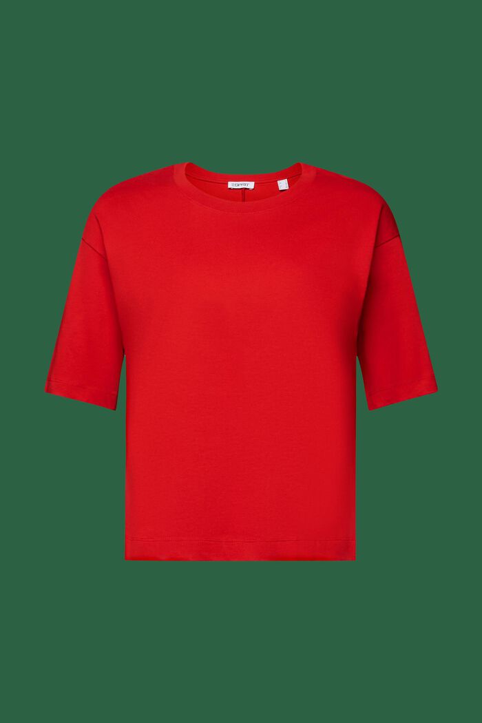 Pyöreäpäänteinen tyköistuva T-paita, DARK RED, detail image number 6