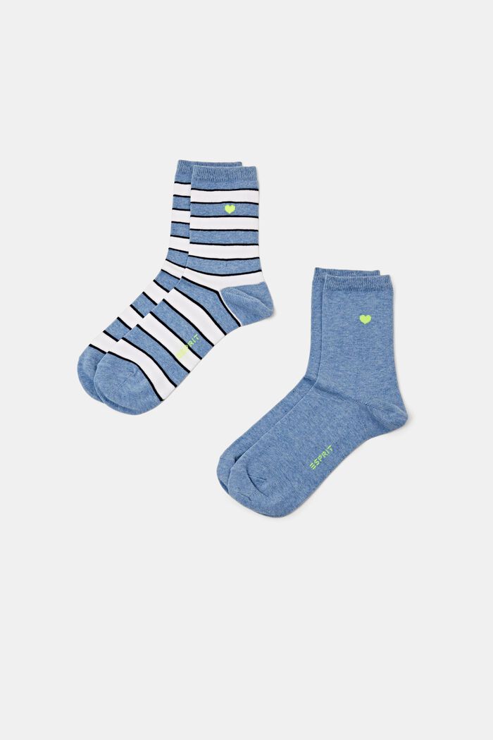 2 paria raidallisia sukkia, JEANS, detail image number 0