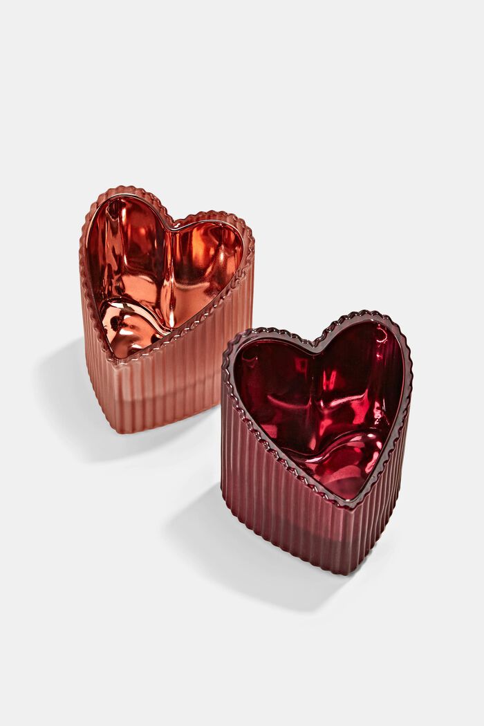 2 kpl sydämenmuotoisia kynttilälaseja, RED, detail image number 3