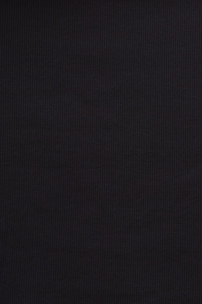 Vajaapituinen t-paita ribbipuuvillaa, BLACK, detail image number 5