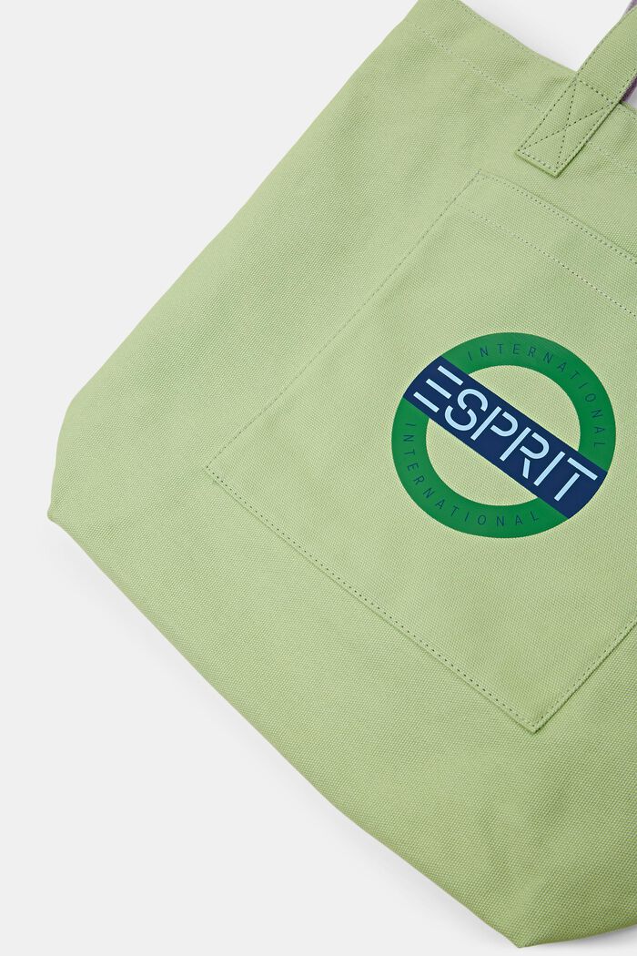 Logollinen tote bag kanvasta, LIGHT GREEN, detail image number 1