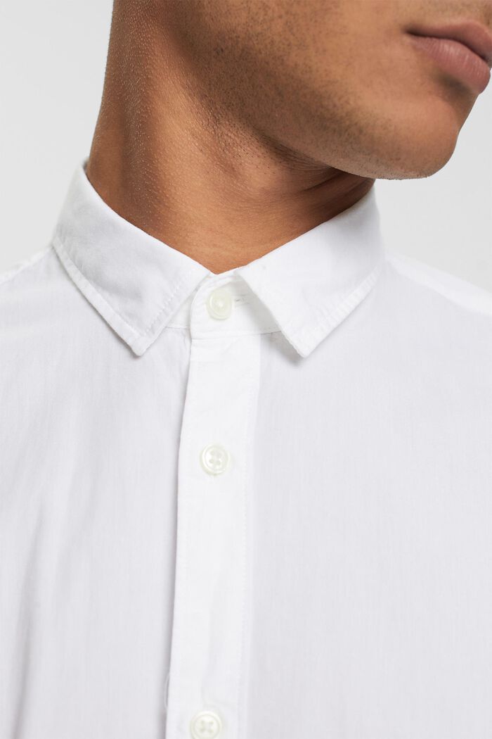 Slim fit, paita vastuullista puuvillaa, WHITE, detail image number 0