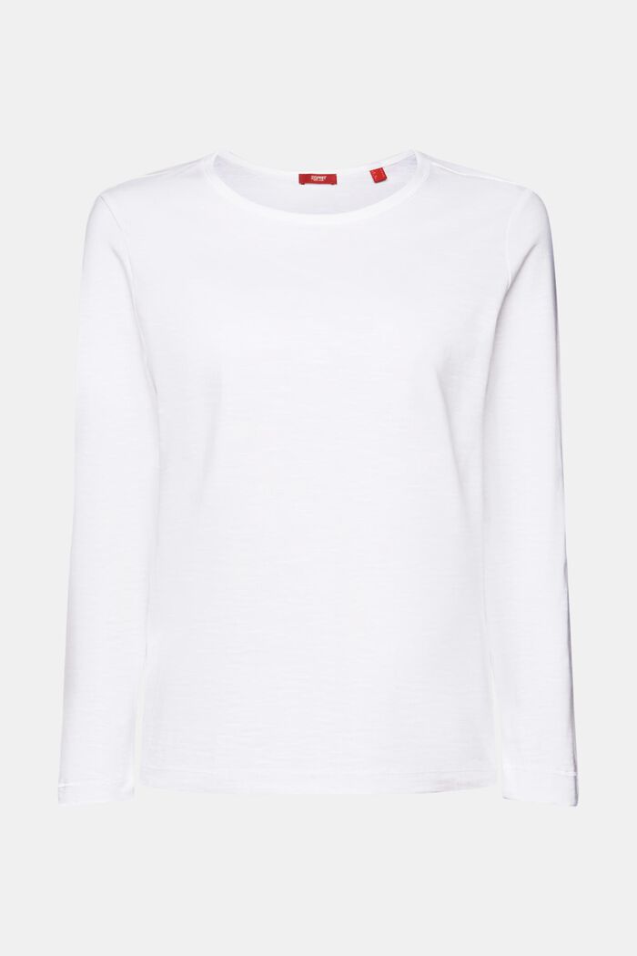 Pitkähihainen paita, 100 % puuvillaa, WHITE, detail image number 6