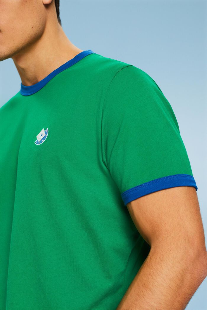 Puuvillainen logo-t-paita, pyöreä pääntie, GREEN, detail image number 3