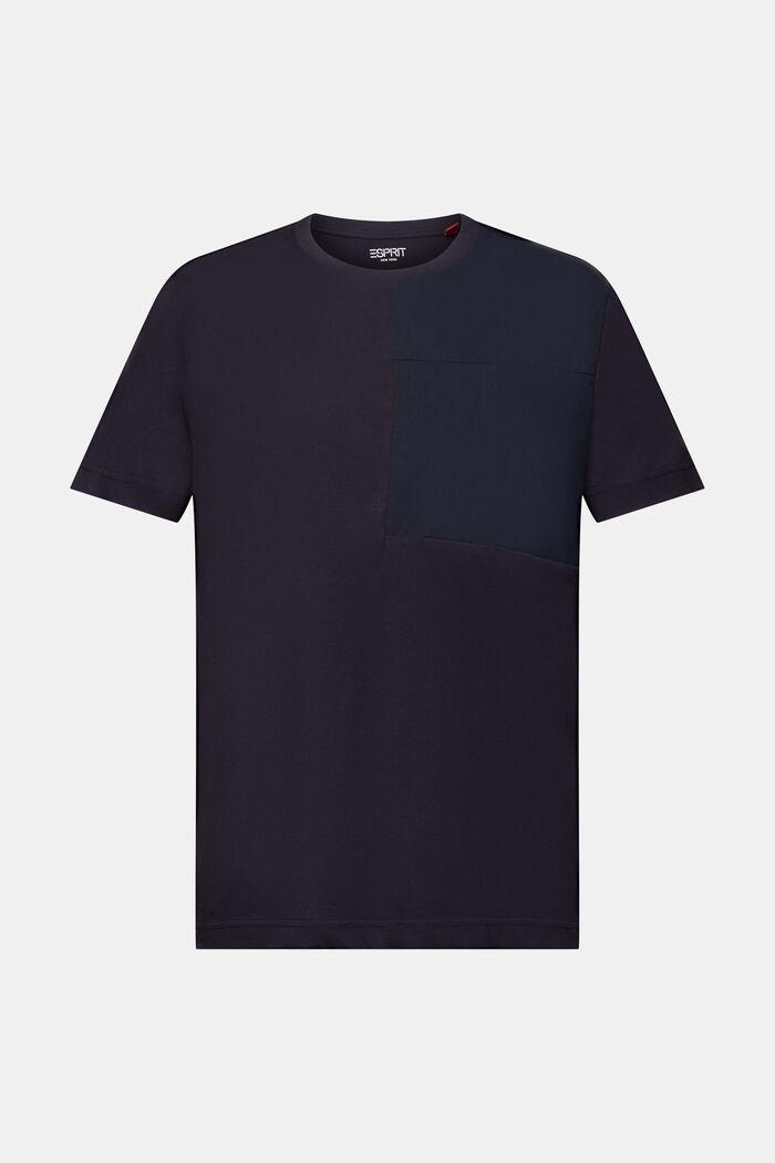 Jersey-t-paita, jossa rintatasku, NAVY, detail image number 6
