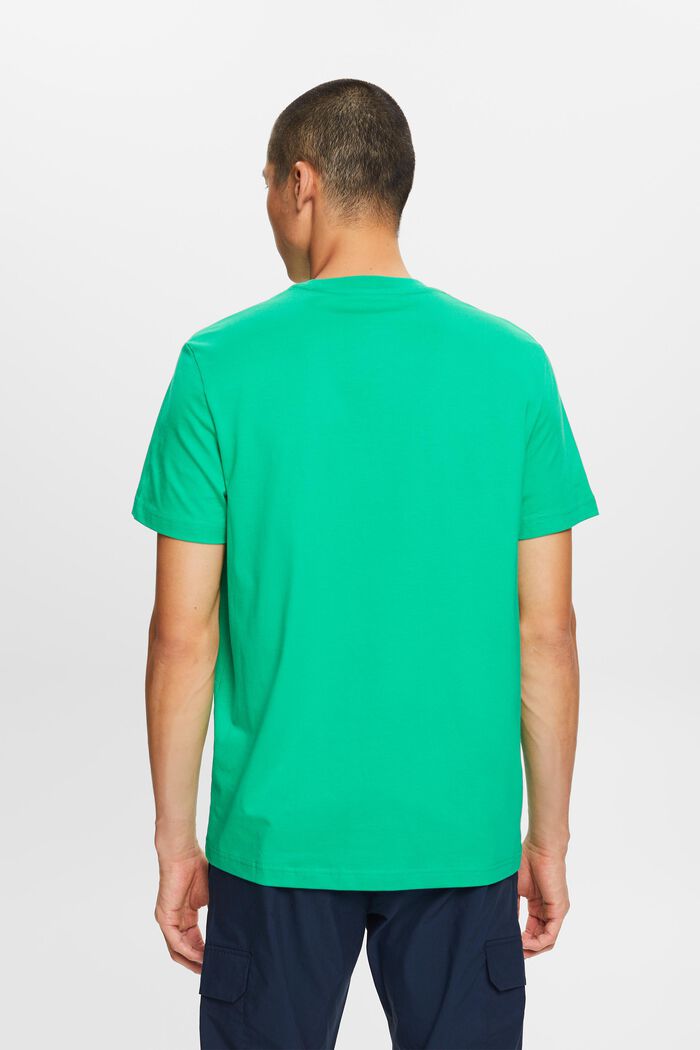 T-paita pyöreällä pääntiellä pima-puuvillaa, GREEN, detail image number 3