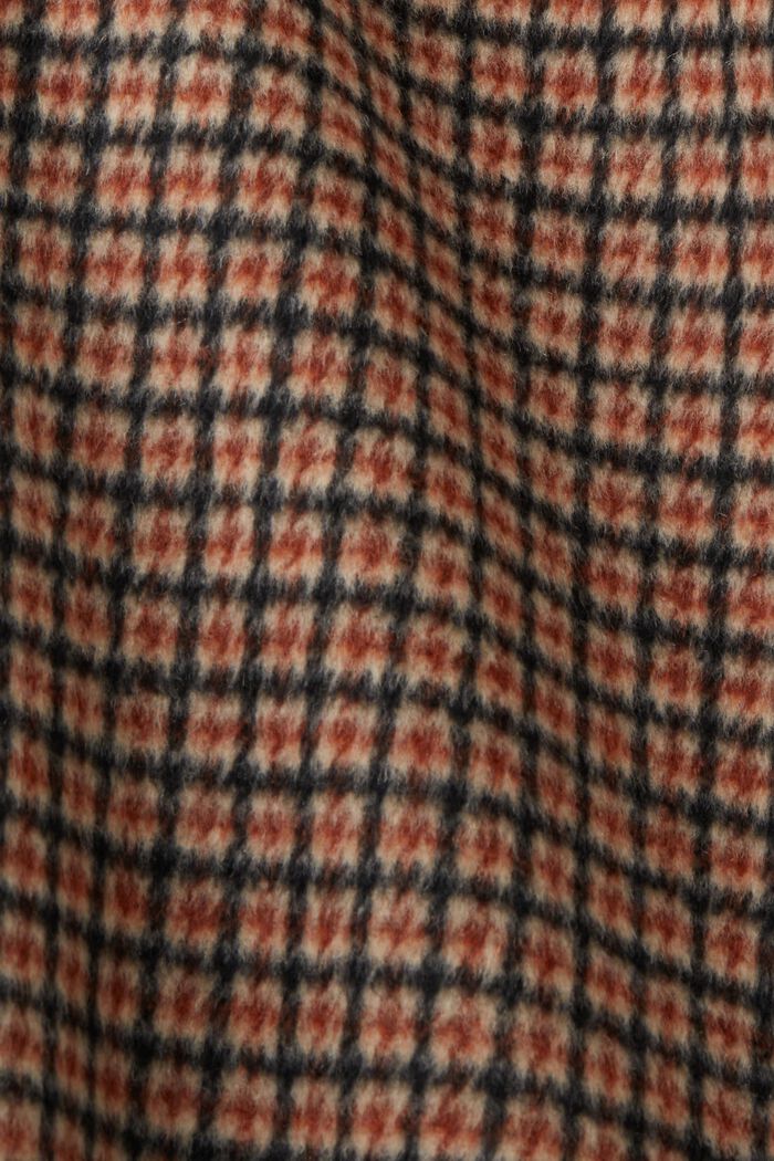 Ruudullinen villasekoitetakki, TERRACOTTA, detail image number 6