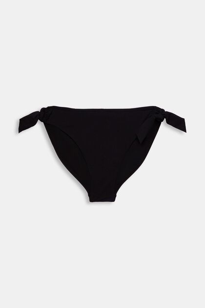 Kohopintaiset bikinihousut solmimisnauhoilla, BLACK, overview