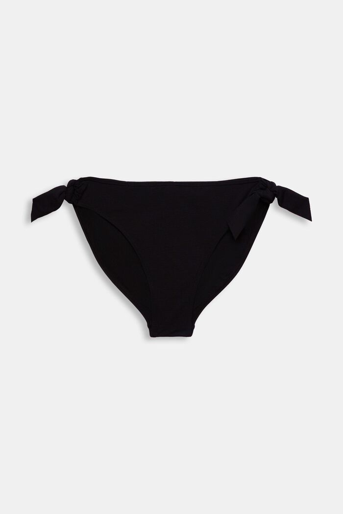 Kohopintaiset bikinihousut solmimisnauhoilla, BLACK, detail image number 3