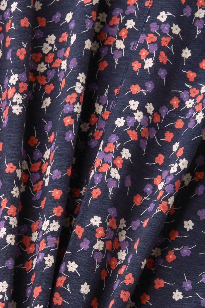 Hihaton, kokonaan kukkakuvioitu T-paita, NAVY, detail image number 5