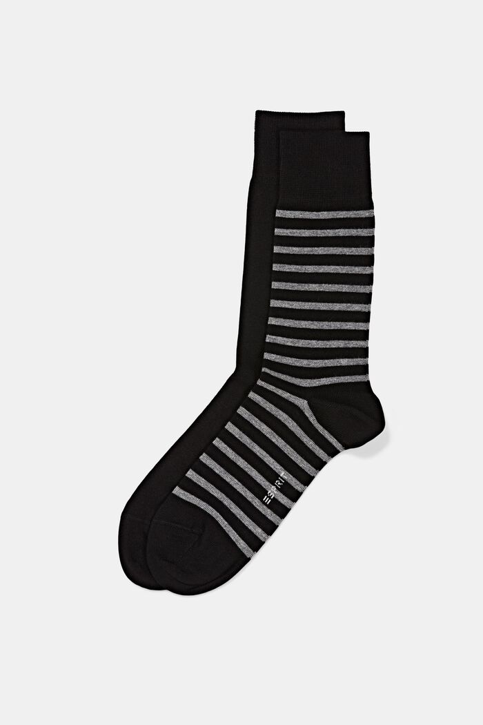 Luomupuuvillasta valmistetut sukat tuplapakkauksessa, BLACK, detail image number 0