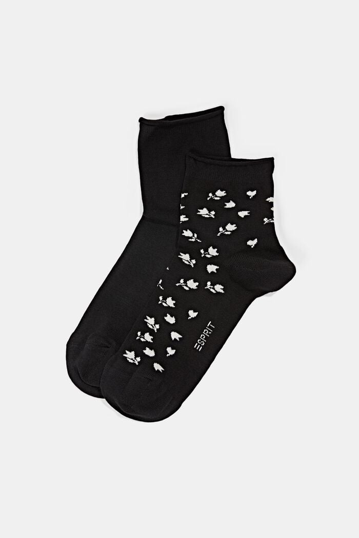 2 paria sukkia, luomupuuvillasekoitetta, BLACK, detail image number 0