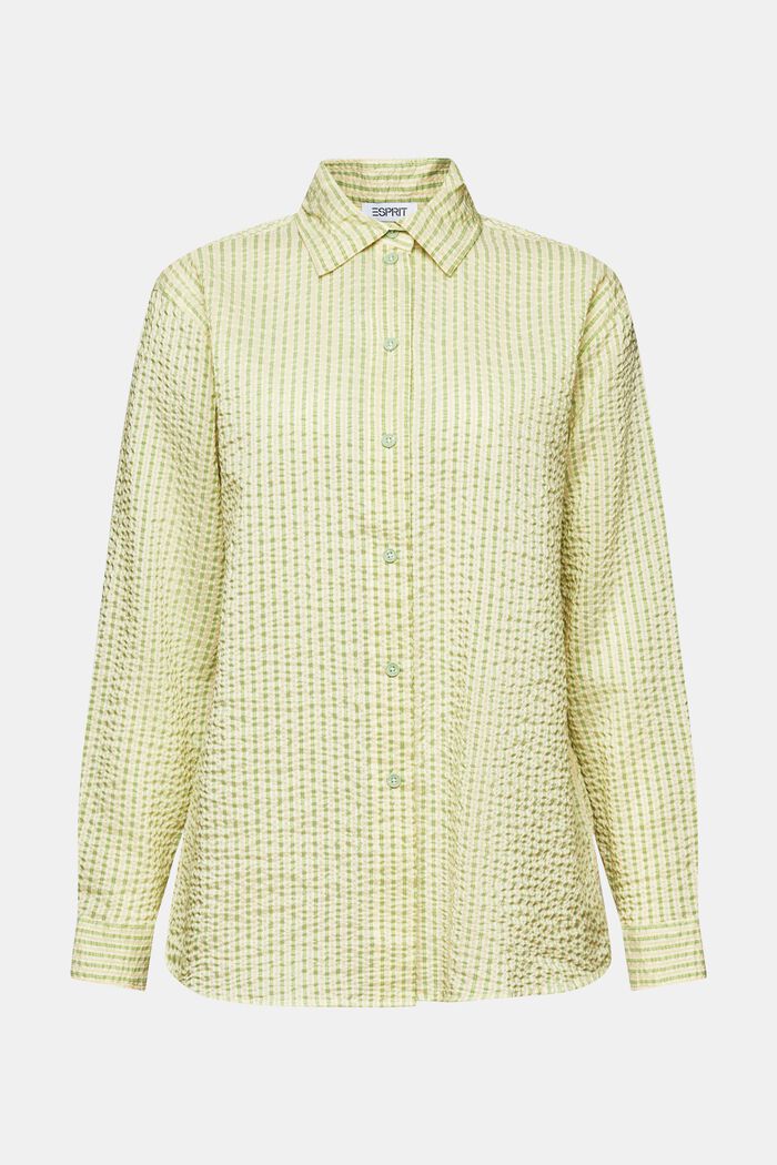 Ryppypintainen ja raidallinen paitapusero, LIGHT GREEN, detail image number 6