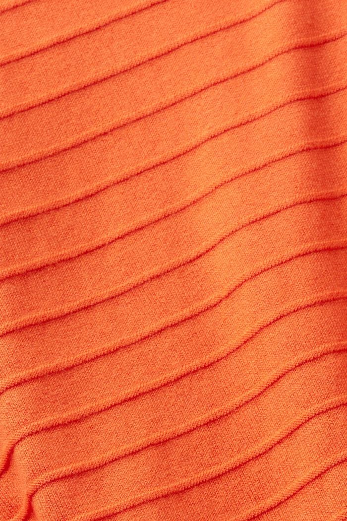 Raidallinen neulepusero, ORANGE RED, detail image number 5