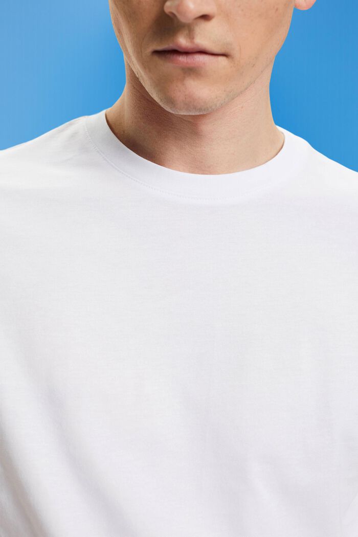 Slim fit -mallinen T-paita puuvillaa, WHITE, detail image number 2