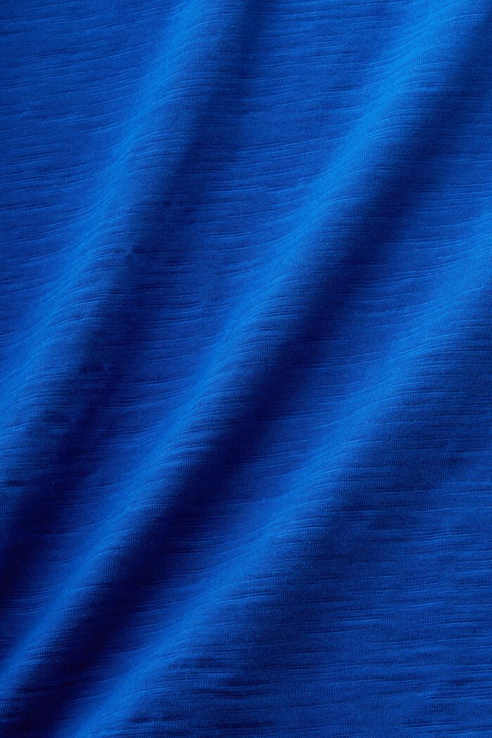 T-paita slub-puuvillaa, taskussa logomerkki, BRIGHT BLUE, detail image number 4