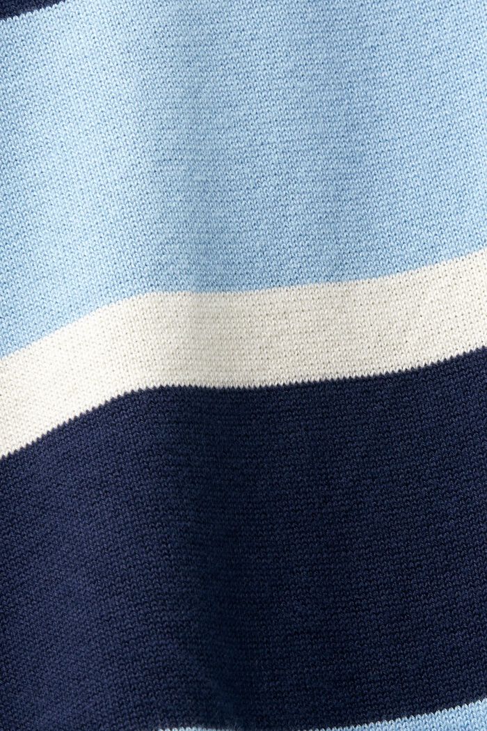 Raidallinen ja logollinen pikee-T-paita puuvillaa, BRIGHT BLUE, detail image number 5
