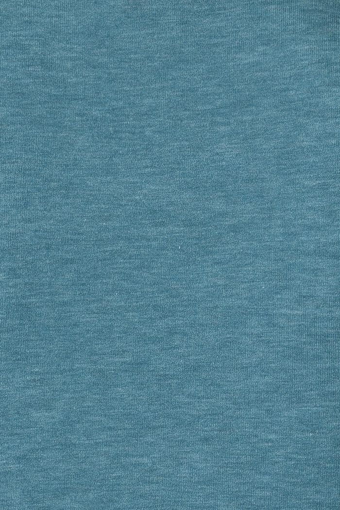 Nappikoristeinen pitkähihainen jerseypaita, TEAL BLUE, detail image number 5