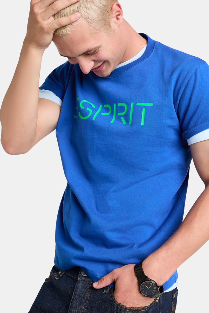Logollinen unisex-t-paita puuvillajerseytä, BRIGHT BLUE, detail image number 5