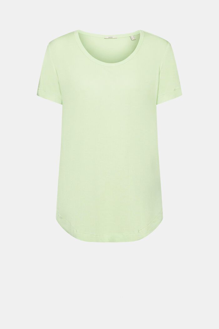 Viskoosi-t-paita, jossa on avara, pyöreä pääntie, CITRUS GREEN, detail image number 6