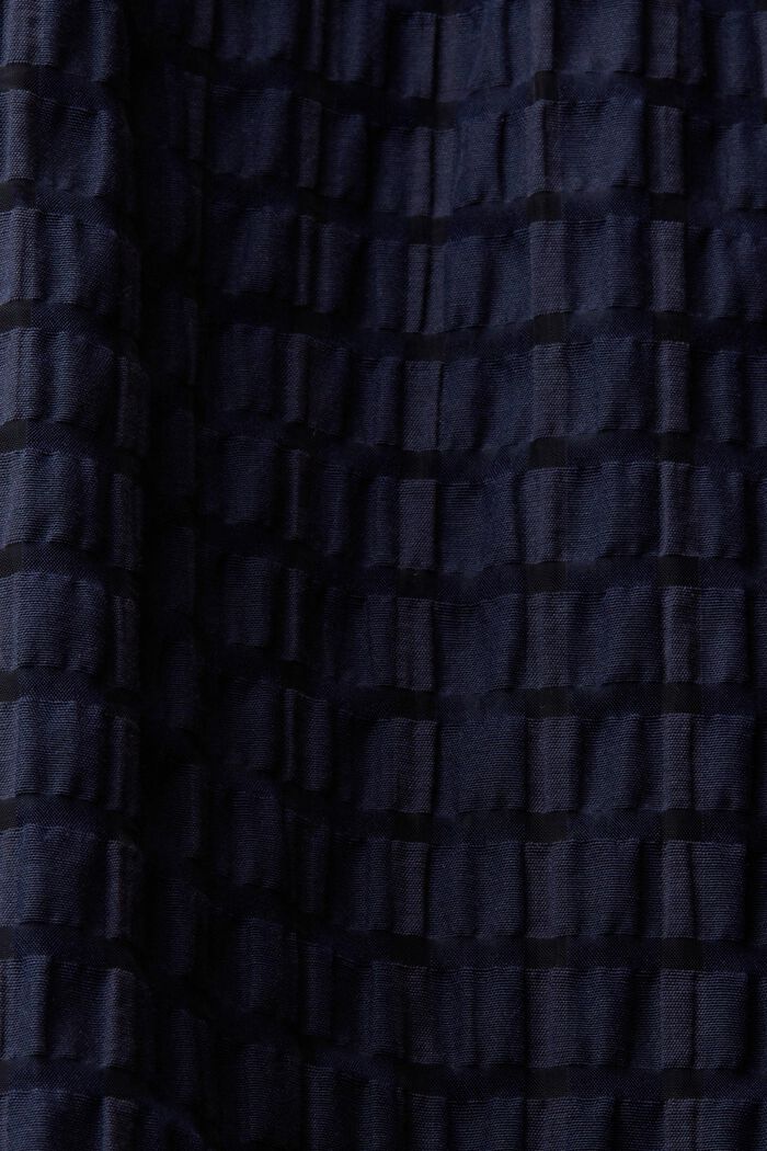 Kohokuvioitu minimekko, jossa röyhelöhelma, NAVY, detail image number 5