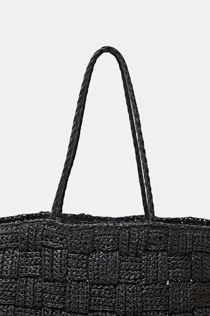 Kudottu tote bag olkea, BLACK, detail image number 1