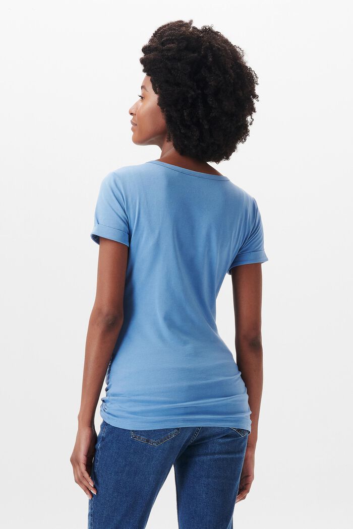 Tekstipainettu T-paita luomupuuvillaa, BLUE, detail image number 1