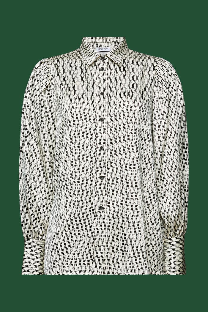 Painokuvioitu paitapusero satiinia, BLACK, detail image number 6