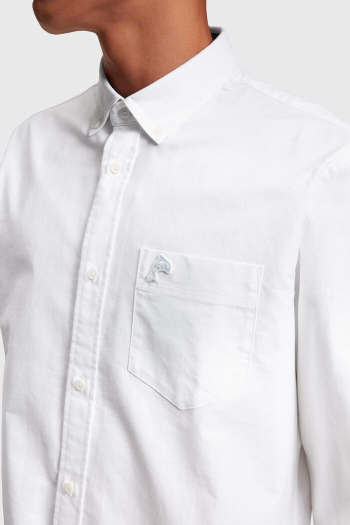 Perusmallinen oxford-paita, WHITE, detail image number 2