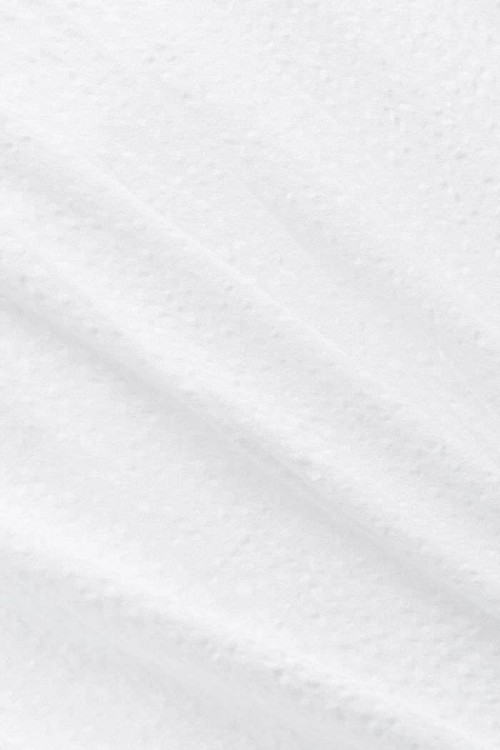 V-aukkoinen raidallinen puuvillapusero, WHITE, detail image number 4