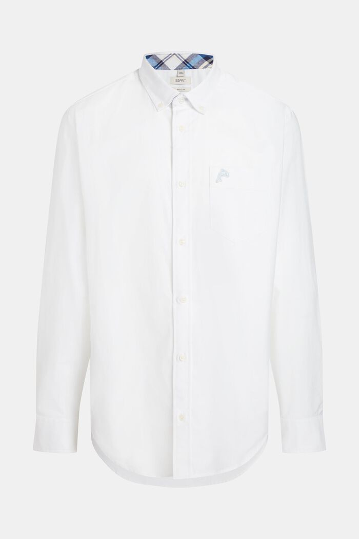 Perusmallinen oxford-paita, WHITE, detail image number 6