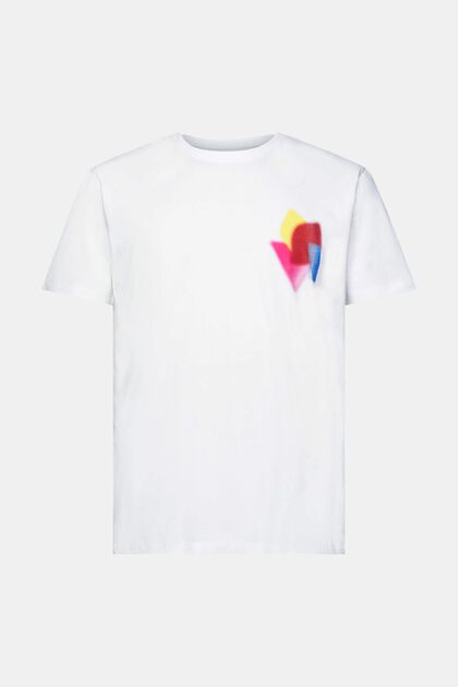 T-paita, jonka rinnan kohdalla painatus, WHITE, overview