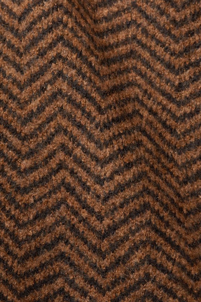 Pehmeä, villaa sisältävä neuletakki, BROWN COLORWAY, detail image number 4