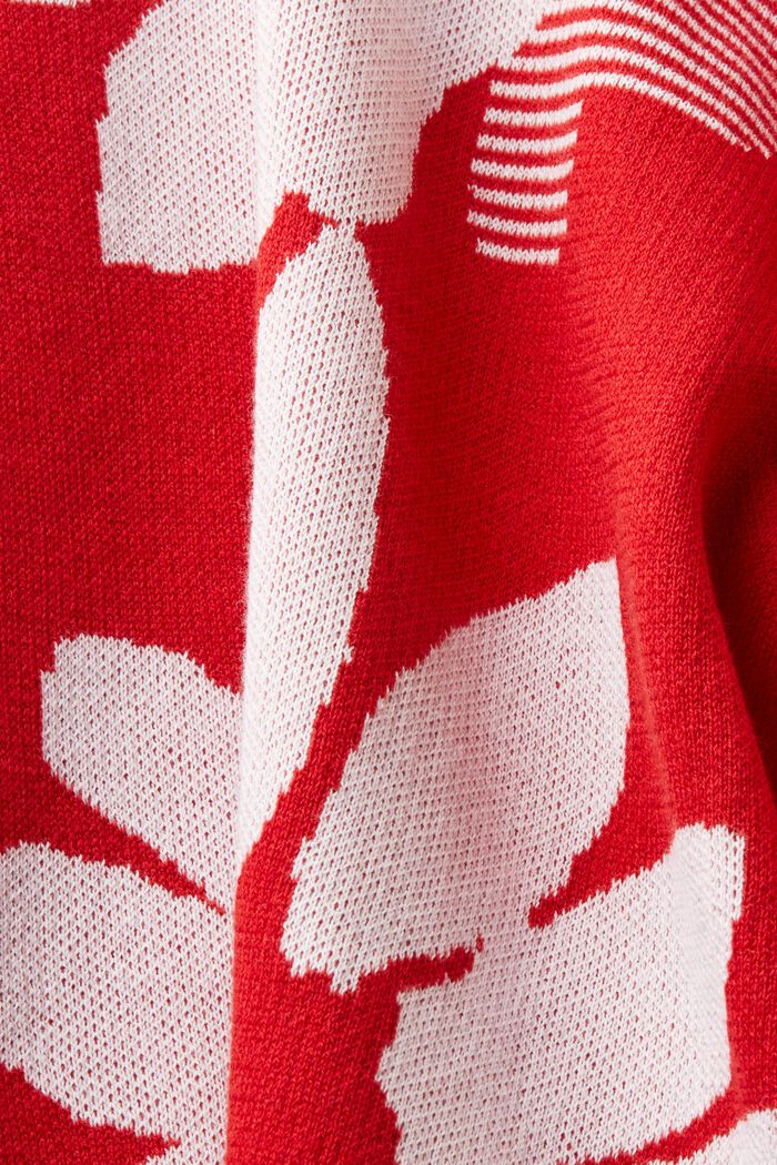 Puuvillainen jakardineulepusero, DARK RED, detail image number 5
