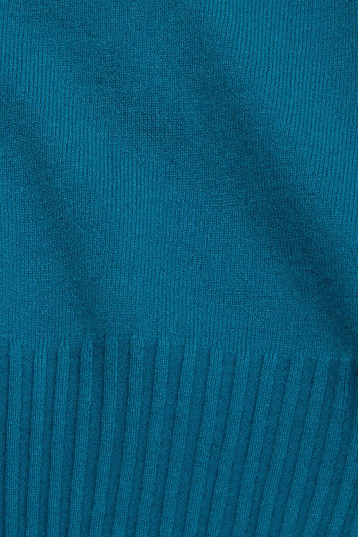 Neulottu vajaapituinen pusero, TEAL BLUE, detail image number 5
