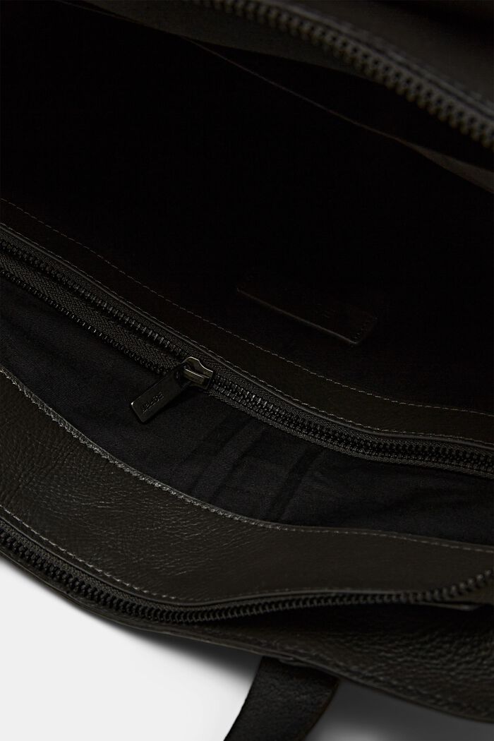 Nahkainen tote bag, BLACK, detail image number 3