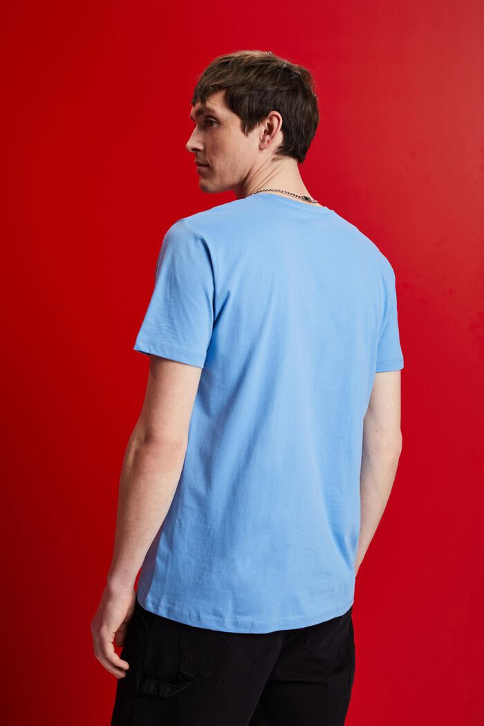 T-paita 100 % puuvillaa, pyöreä pääntie, LIGHT BLUE, detail image number 3