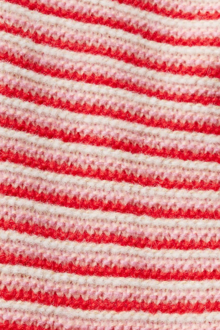 Paksu, raidallinen neulepusero, RED, detail image number 6
