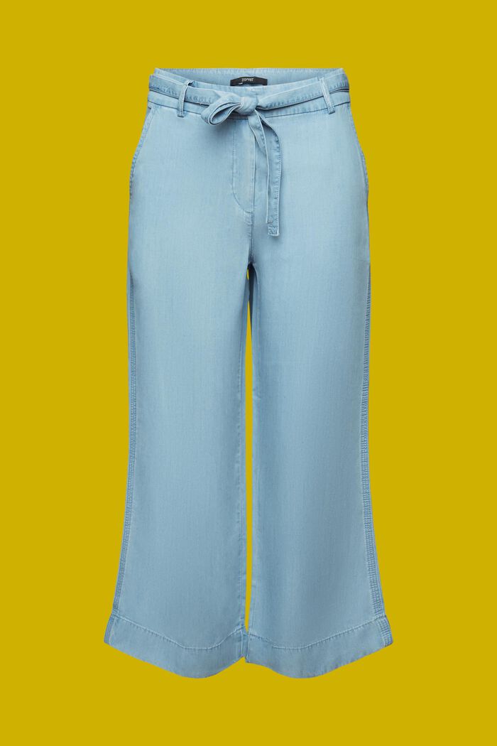 Vajaapituiset leveälahkeiset housut, TENCEL™, BLUE LIGHT WASHED, detail image number 7