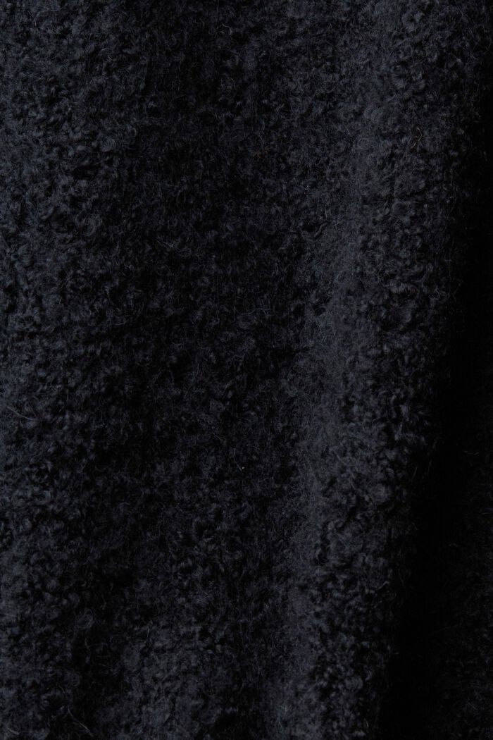 Villasekoiteneuletakki, jossa solmittava vyö, BLACK, detail image number 5