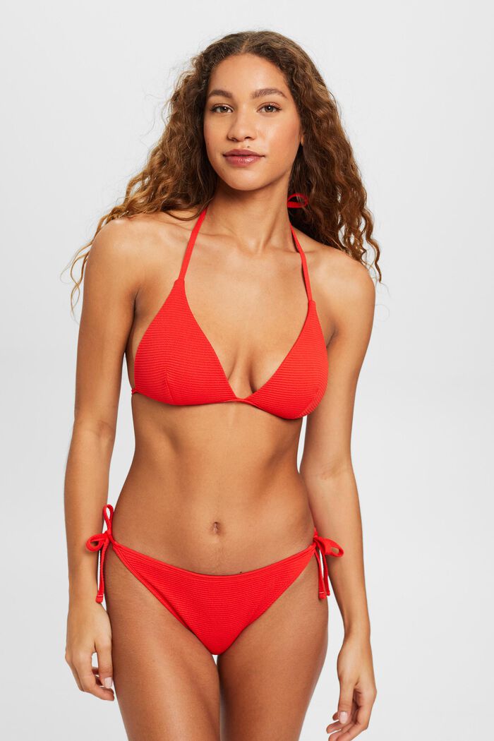 Topattu kolmiomallinen bikiniyläosa, RED, detail image number 0
