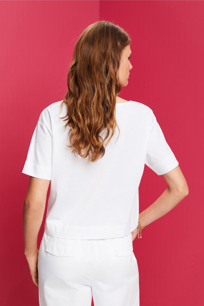 Laatikkomainen t-paita, TENCEL™, WHITE, detail image number 3