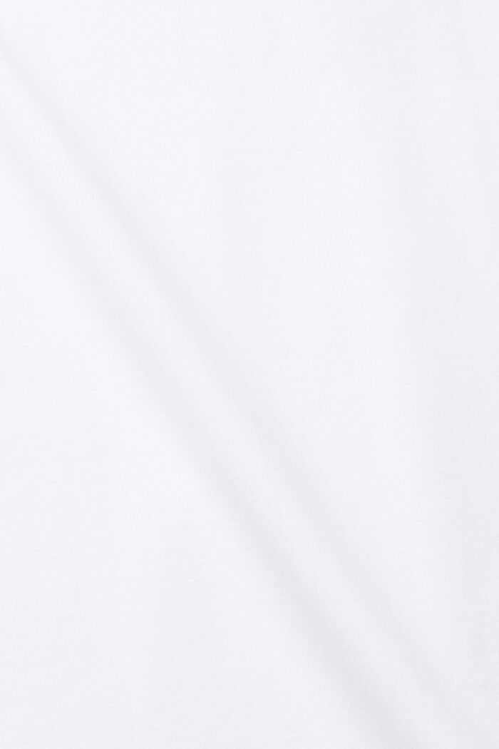V-aukkoinen T-paita puuvillaa, slim fit -malli, WHITE, detail image number 5