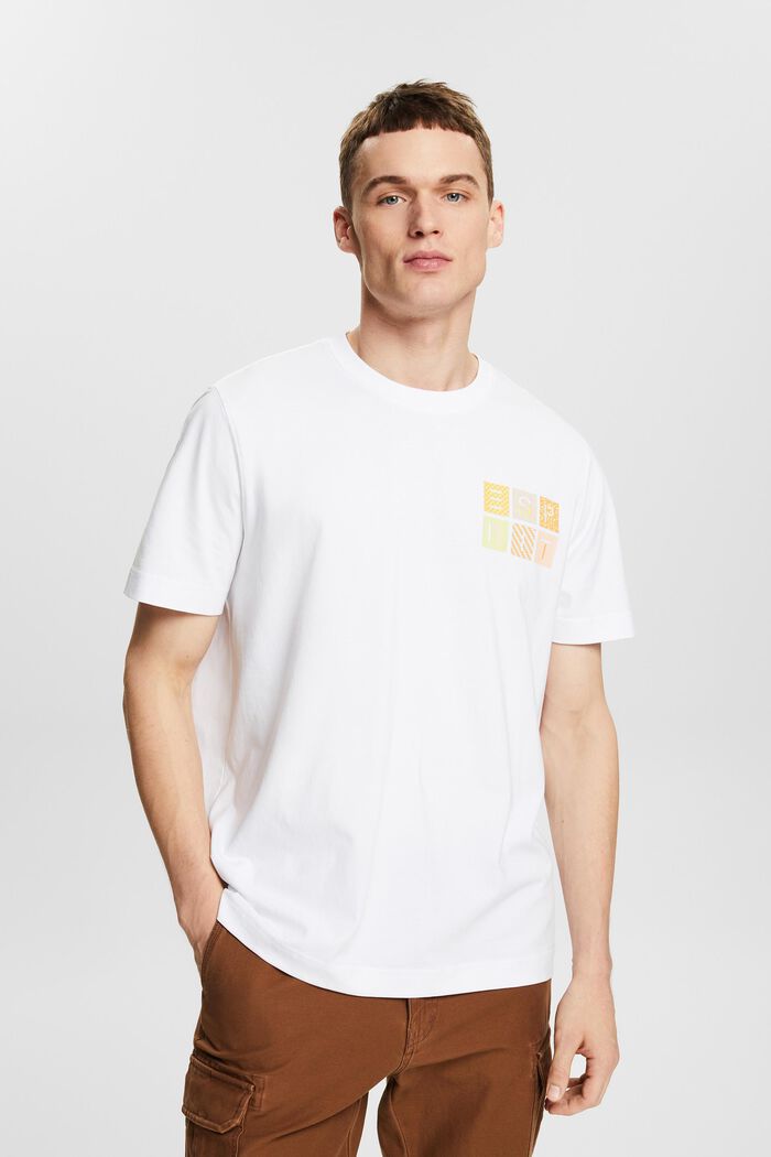 Logollinen t-paita puuvillajerseytä, WHITE, detail image number 0