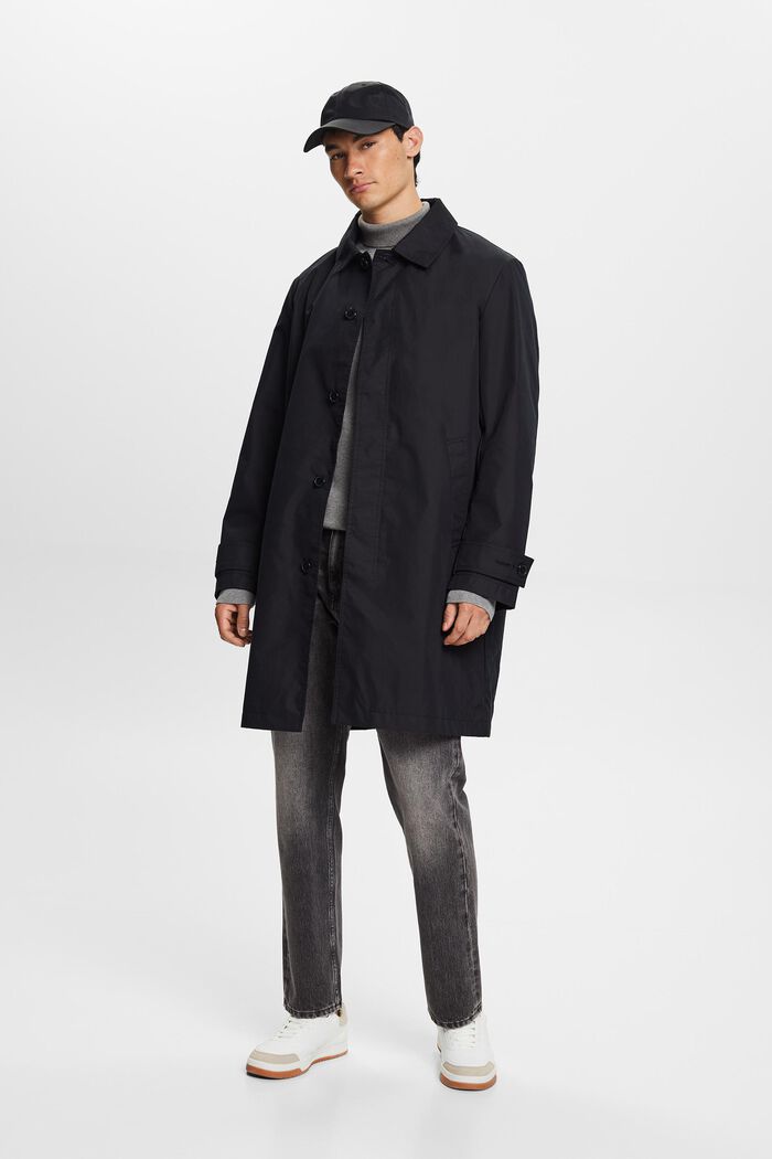 Kierrätettyä: kevyt, pitkä takki, BLACK, detail image number 1