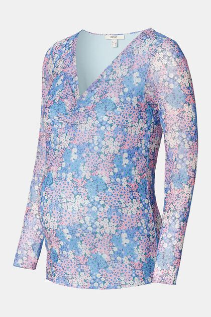 Kukkakuvioinen pitkähihainen paita, LIGHT BLUE, overview