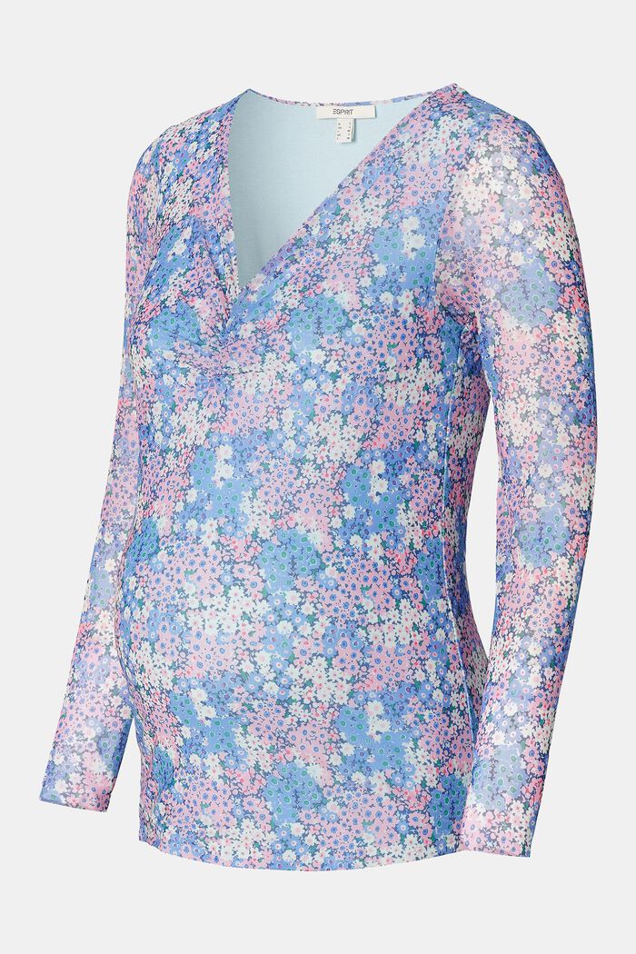 Kukkakuvioinen pitkähihainen paita, LIGHT BLUE, detail image number 4