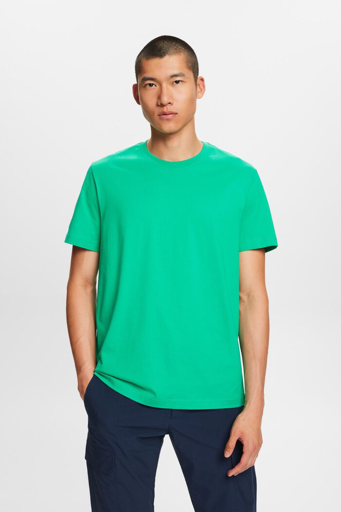 T-paita pyöreällä pääntiellä pima-puuvillaa, GREEN, detail image number 0